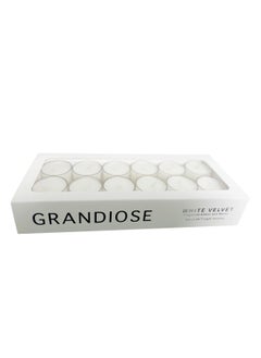 اشتري Grandiose White Velvet Scented Set of 24 Tealight Candles- 2.5 Hrs في الامارات