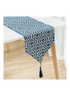 اشتري Moroccan Style Linen Table Runner with Handmade Tassels for Restaurant, Hotel, Cafe, Home Kitchen Dining Holiday Wedding Party في السعودية