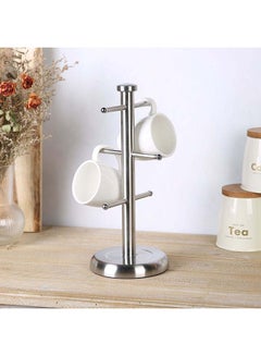 Buy Loretta Stainless Steel Mug Tree Stainless Steel Stainless Steel Kitchen Tissue Holder For Kitchen & Dining Room D15Xh35Cm - Silver in UAE