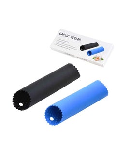 Buy 2 Set Silicone Garlic Peeler Easy Roller Tube Useful Garlic Odorfree Kitchen Tool, Made by Premium Material, Food Grade silicone Rubber (Black, Blue) in UAE