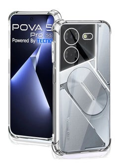 Buy for TECNO POVA 5 Pro 5G Phone Case Transparent Shockproof Air Guard Corners Shockproof Protection Back Cover in Saudi Arabia