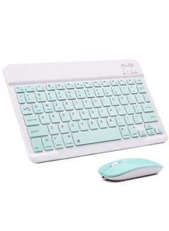 Buy UltraSlim Bluetooth Keyboard and Mouse Combo Rechargeable Portable Wireless Keyboard Mouse Set for Apple iPad iPhone iOS 13 and Above Samsung Tablet Phone Smartphone Android Window. (GREEN) in UAE