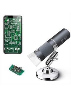 Buy WiFi USB Digital Handheld Microscope, 50 to 1000x Wireless Magnification Endoscope 8 LED Mini Camera with Metal Stand Compatible with iPhone iPad Mac Windows Android in UAE