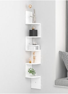 اشتري 5 Tiers Wall Zig Zag Corner Artistic Floating Display Shelf في السعودية