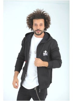 Buy mens Printed Hoodie with front zipper in Egypt