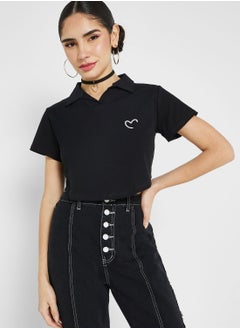 Buy Urban Minx Heart Print Polo Shirt in UAE