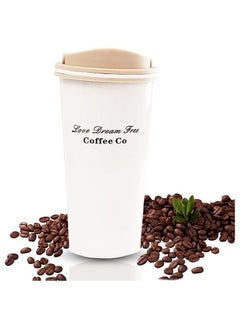 اشتري مج سفر هانسو ، فنجان قهوة معزول بغطاء مانع للتسرب وعازل للفراغ من الفولاذ المقاوم للصدأ قابل لإعادة الاستخدام للقهوة الساخنة والماء والشاي ، (500 مل) - أبيض في مصر