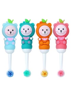 Buy 4-Piece Cute Soft Bristle Toothbrush For Kids Green,Blue,Pink,Orange in Saudi Arabia