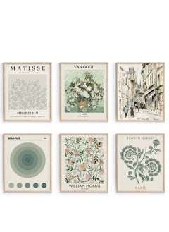 Buy Sage Green Master Wall Art Prints,Abstract Matisse Exhibition Posters , Vintage Boho Art, Retro Room Decor,Aesthetic Bedroom Art(8x10 Inch, Unframed) in UAE