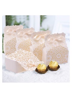 Buy Party Favor Box, Floral Favor Boxes, 50PCS Mini White Paper Laser Cut Gift Candy Box, Wedding European Hollow Candy Box for Bridal Shower Baby Birthday Party in UAE
