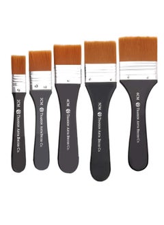 Buy Paint Brushes Set, 5 Piece Flat Brush Multi-Purpose Assorted Size Wall Brushes, Paintbrush, Artist for Home Barbecue Oil Painting and Furniture Paints in Saudi Arabia