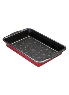 Buy Prestige New Disney Bake with Mickey Mouse Roasting Tin Non Stick - Deep Large Baking Tray 33cm x 23cm, Carbon Steel Bakeware, Red & Black in UAE