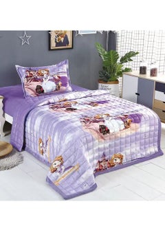 Buy Soft Bed Comforter Set Bedspread Velvet Plush Coverlet for All Seasons Kids Twin Quilt Set Single Bedding 3pcs in UAE