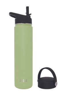 اشتري Insulated Water Bottle With Straw Lid - 750ml Forest Green في الامارات