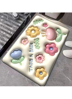 Buy Bath Floor Mat Roses 3d Print in Egypt