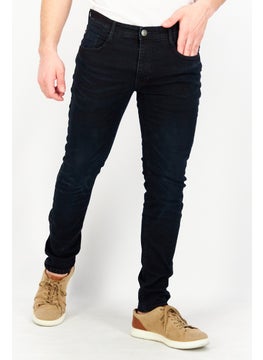 اشتري Men Slim Fit Plain Stretchable Jeans, Indigo Blue في السعودية