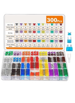 اشتري Car Fuse Assortment Kit, 160 Mini Blade Fuses Automotive + 90 Standard Auto Fuses + 50 Micro Fuse + Fuse Puller في الامارات