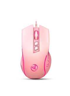 اشتري X100 Wired Gaming Mouse Adjustable 7 Button 1200 3600Dpi Colorful Led Light Wired Mice for Laptop Pc Gamer Pink في الامارات