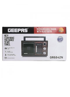 Buy Geepas portable radio with music player, rechargeable 1200 mAh battery GR6842N in Saudi Arabia