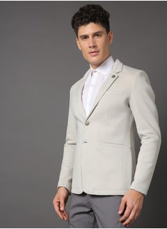 Buy Notch Lapel Single Breasted Blazer with Button Cuff in Saudi Arabia