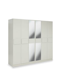 Buy Asher 6-Door Wardrobe, Light Grey in UAE