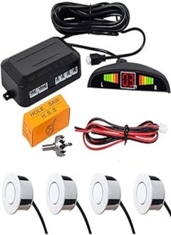 اشتري Rear Parking Sensor Kit White MASO LED Display Parking Assistants Double CPU Security Reversing Parking Radar Sensor Car Vehicle with 4 Sensors Alarm Buzzer Reminder Safe Driving في مصر