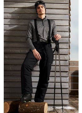 اشتري Men Pull On Plain High Tech Skihose Pants, Black في الامارات