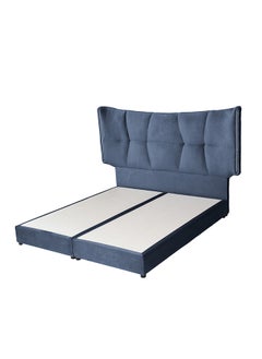 Buy Al Malk | Velvet Bed Frame - Dark Blue in Saudi Arabia