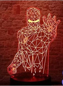 Buy Multicolour Light Up Toys Avengers Iron Man Model 3D Illusion LED Sleeping Nightlight Colorful Light Spiderman Marvel Thonas Figure Toys in UAE