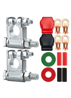 Buy Battery Terminal Connectors, Positive Negative Top Post Battery Terminals Clamp, Quick Release Disconnect Kit with Heat Shrink Tubing for Car Boat Marine RV Vehicles,etc in Saudi Arabia