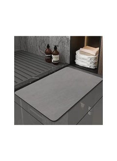 اشتري Bath Mat Rug Rubber Non Slip Quick Dry Super Absorbent Thin Bathroom Rugs Fit Under Door Washable Bathroom Floor Mats Shower Rug For In Front Of Bathtub Shower Room 40X60Cm Gray في السعودية