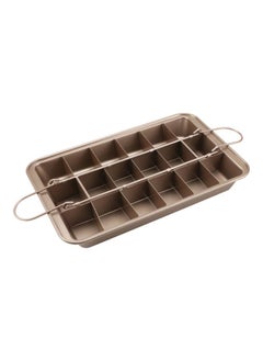 Buy Nonstick Brownie Cake Pan with Lifting Hoop Beige 31 x 4 x 19.5cm in Saudi Arabia