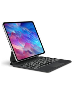 اشتري حافظة لوحة مفاتيح iPad لجهاز iPad Pro 12.9 (الجيل السادس/الخامس/الرابع/الجيل الثالث) - لوحة مفاتيح سحرية مع إضاءة خلفية، لوحة تتبع، أسود في الامارات