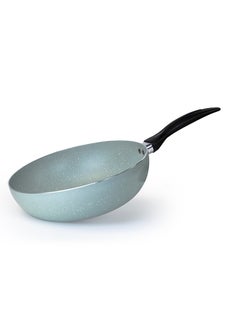 Buy 26cm Aluminium Pressed Wok Pan, Non- Stick, Induction, Marble coated in UAE