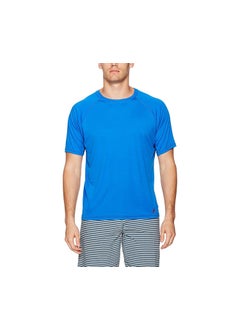 Buy Mr. Swim Men Contrast UPF 50 Swim Tee, Royal and Black in UAE