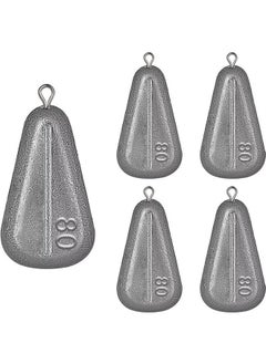 Buy 5-Peice Fishing Weights Sinkers No Roll Sinkers Lead Weights No Snag Flat Inline Sinkers for Catfishing Rigs（ 2.8oz(80g)） in UAE