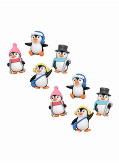 اشتري Penguin Ornaments, SYOSI Cute Penguin Characters Toys Mini Penguin Figure Collection Playset, Penguin Cake Topper, 8 Pieces في الامارات