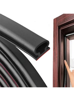 اشتري Weather Stripping Door Seal Strip,Self-Adhesive Rubber D-Shape Door Weather Stripping Sealers for Door Frame Window Insulation Large Gap (33Ft, Black) في السعودية