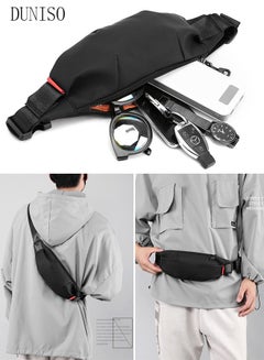 Buy Black Waist Pack for Men and Women Fashionable Crossbody Bag Waist Bag Belt Bag with Adjustable Strap Waterproof Anti-theft Chest Bag for Travel Hiking Running Outdoors in UAE