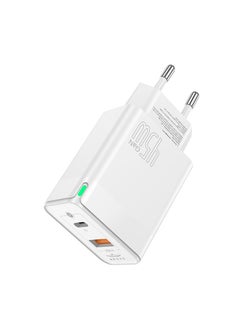 Buy BRAVE 45W GaN USB-C + USB-A Fast Charging Power Delivery Wall Adapter Smart & Safe Protection Chip EU Plug  with Type-C to Lightning Cable in UAE