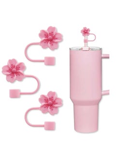 Buy 3Stanley straw caps, reusable dustproof silicone straw caps suitable for Stanley cups in UAE