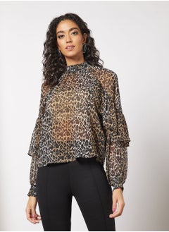 Buy High Neck Printed Top in UAE