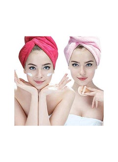 Buy Bathroom Super Absorbent Quick-Drying Microfiber Bath Towel Hair Dry Cap Salon Towel in Saudi Arabia