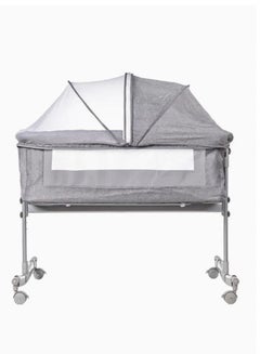 Buy Grey 3 in 1 Baby Folding Crib Portable Cosleeping Bed With Adjustable Bedside And Sleeper 6 9 Months in UAE