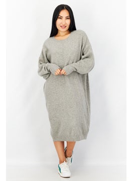 اشتري Women Knitted Sweater Dress, Grey في الامارات