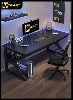 Buy Gaming Desk, Computer Table C-Shaped Table Legs Simple Game Table, Office Desk Home Desk Student Writing Study Table, Black (140*60CM) in Saudi Arabia
