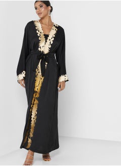 Buy Embroidered Front Slit Abaya in UAE