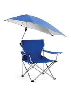 اشتري Large Outdoor Leisure Folding Chair Portable Fishing Folding Chairs with Detachable Umbrella for Beach Patio Pool Park Outdoor Camping Chair في الامارات