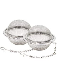 اشتري 2pcs Stainless Steel Mesh Tea Ball 2.1 Inch Tea Infuser Strainers Tea Strainer Filters Tea Interval Diffuser for Tea في الامارات