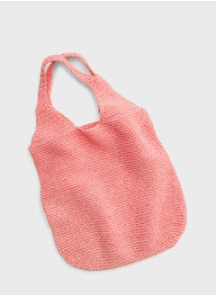 Buy Top Handle Mesh Detail Shopper in UAE